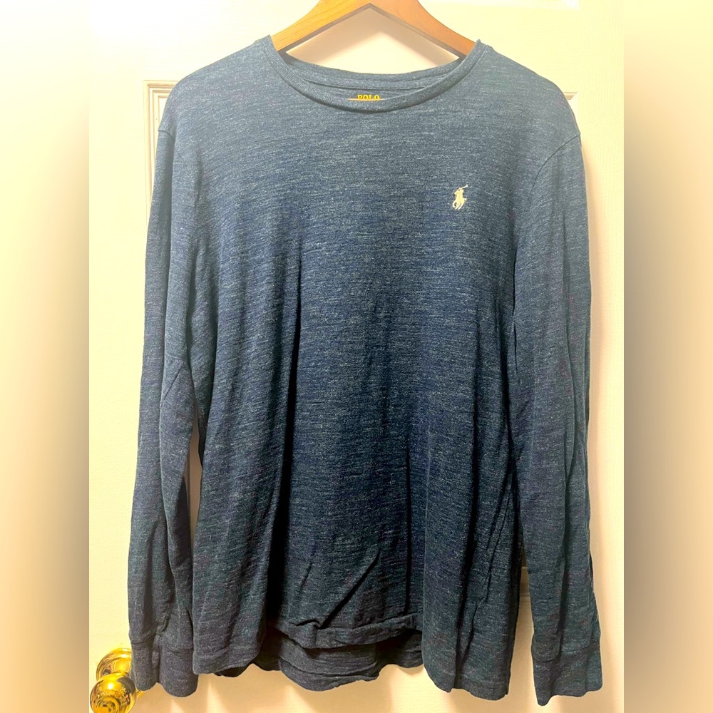 Polo by Ralph Lauren Men's Navy Blue Long Sleeve Shirt